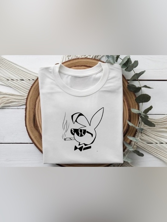 Tops - Bunny Graphic Shirt Cool Rabbit Sunglasses Trendy Women Tee Top